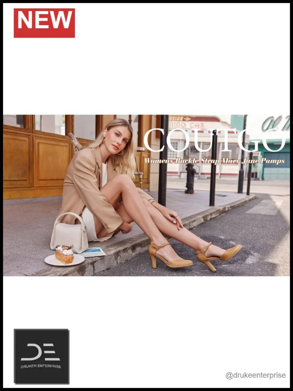 Womens Chunky High Heel Pointed Toe Ankle Strap D'Orsay Pumps Party Shoes